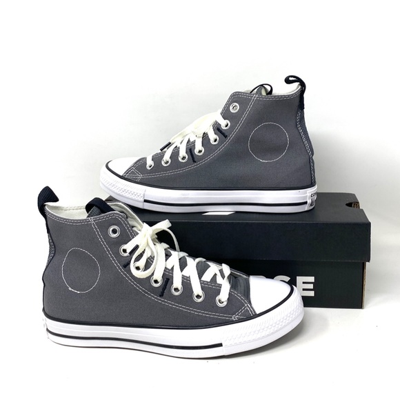 Converse CTAS HI All Star Deco Stitch High Top Black Gray Women's Canvas A00774F - Picture 8 of 10